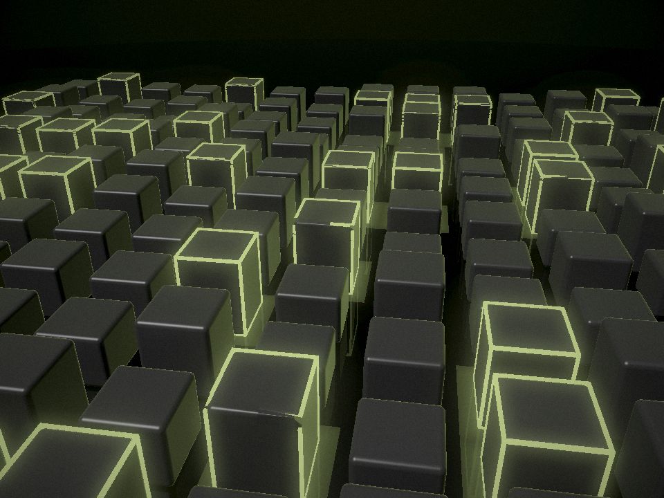 Rows of sandbox cubes